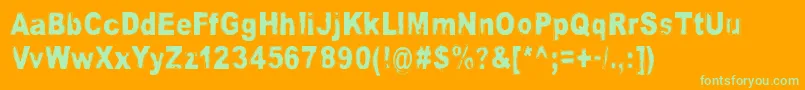 VelvetQueen Font – Green Fonts on Orange Background