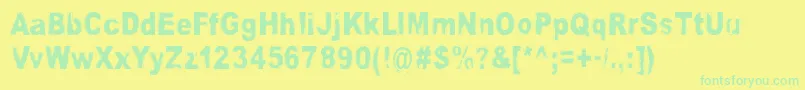 VelvetQueen Font – Green Fonts on Yellow Background