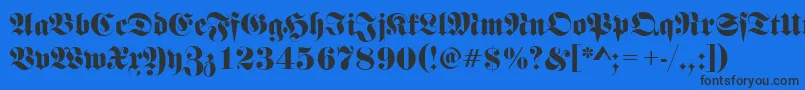 FrakturRegular Font – Black Fonts on Blue Background