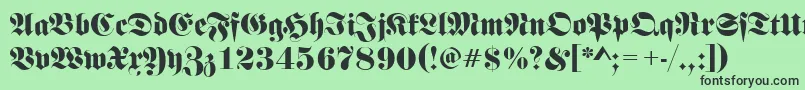 FrakturRegular Font – Black Fonts on Green Background