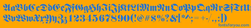 FrakturRegular Font – Blue Fonts on Orange Background