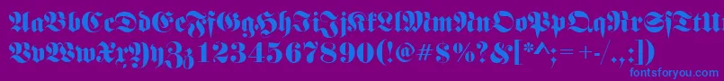 FrakturRegular Font – Blue Fonts on Purple Background