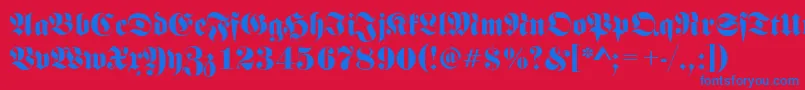 FrakturRegular Font – Blue Fonts on Red Background