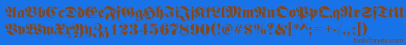 FrakturRegular Font – Brown Fonts on Blue Background