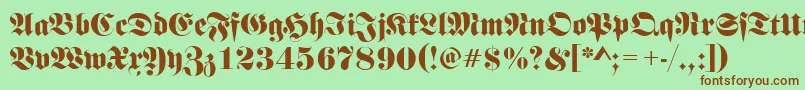 FrakturRegular Font – Brown Fonts on Green Background