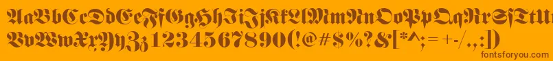 FrakturRegular-Schriftart – Braune Schriften auf orangefarbenem Hintergrund