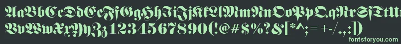 FrakturRegular Font – Green Fonts on Black Background