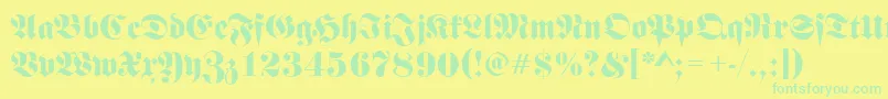 FrakturRegular Font – Green Fonts on Yellow Background