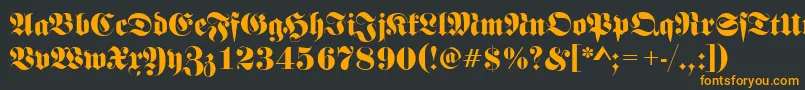 FrakturRegular Font – Orange Fonts on Black Background