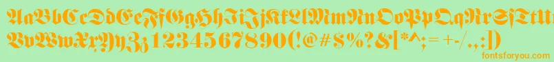 fuente FrakturRegular – Fuentes Naranjas Sobre Fondo Verde