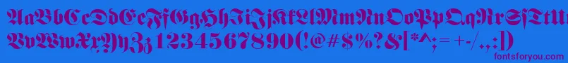 FrakturRegular-Schriftart – Violette Schriften auf blauem Hintergrund