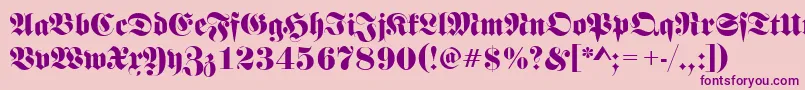 フォントFrakturRegular – ピンクの背景に紫のフォント
