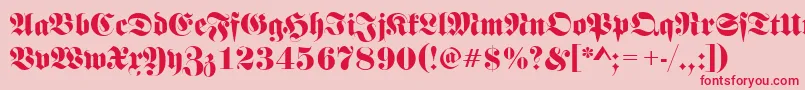 FrakturRegular Font – Red Fonts on Pink Background