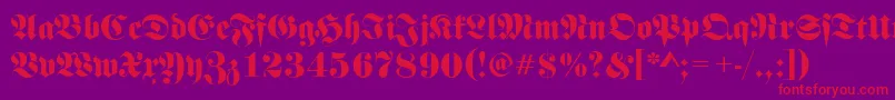 FrakturRegular Font – Red Fonts on Purple Background