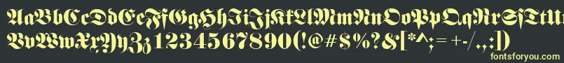 FrakturRegular Font – Yellow Fonts on Black Background