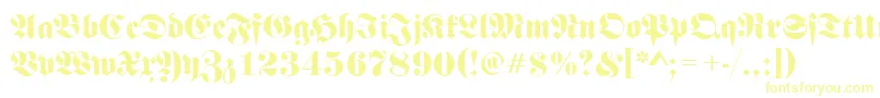 FrakturRegular Font – Yellow Fonts on White Background