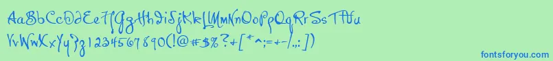 P22HopperJosephine Font – Blue Fonts on Green Background
