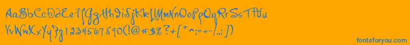 P22HopperJosephine Font – Blue Fonts on Orange Background