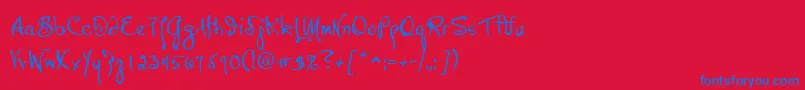 Fonte P22HopperJosephine – fontes azuis em um fundo vermelho