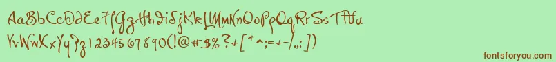 P22HopperJosephine Font – Brown Fonts on Green Background