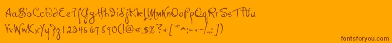 P22HopperJosephine Font – Brown Fonts on Orange Background