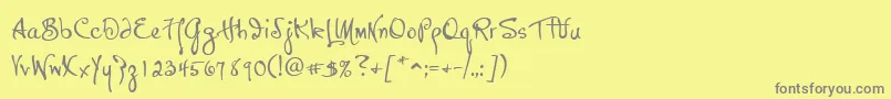 フォントP22HopperJosephine – 黄色の背景に灰色の文字