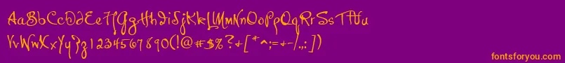 P22HopperJosephine Font – Orange Fonts on Purple Background