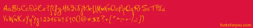 P22HopperJosephine Font – Orange Fonts on Red Background
