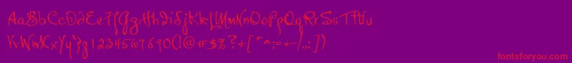 Fonte P22HopperJosephine – fontes vermelhas em um fundo violeta