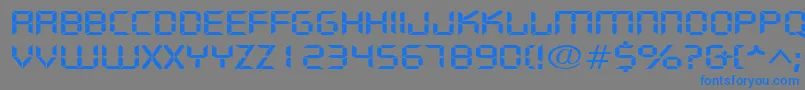 フォントDigifacewideRegular – 灰色の背景に青い文字