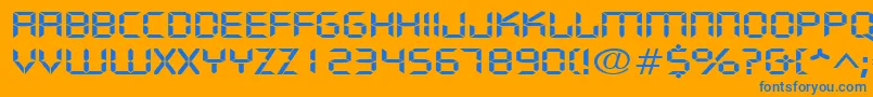 DigifacewideRegular Font – Blue Fonts on Orange Background