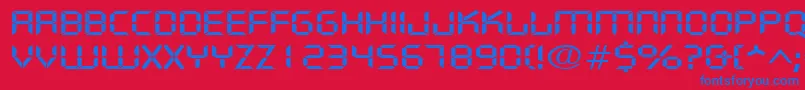 DigifacewideRegular-Schriftart – Blaue Schriften auf rotem Hintergrund