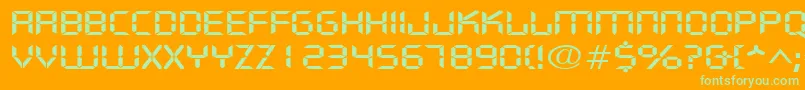 DigifacewideRegular Font – Green Fonts on Orange Background