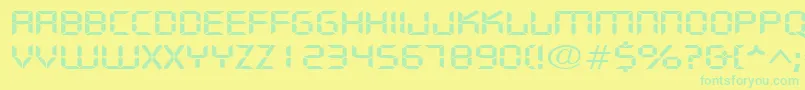 DigifacewideRegular Font – Green Fonts on Yellow Background