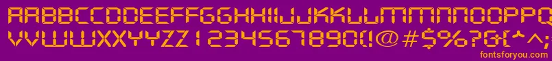 DigifacewideRegular Font – Orange Fonts on Purple Background