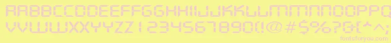 フォントDigifacewideRegular – ピンクのフォント、黄色の背景