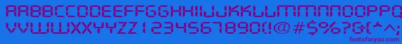DigifacewideRegular Font – Purple Fonts on Blue Background