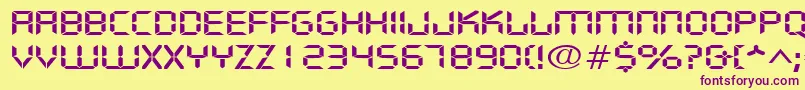 DigifacewideRegular Font – Purple Fonts on Yellow Background