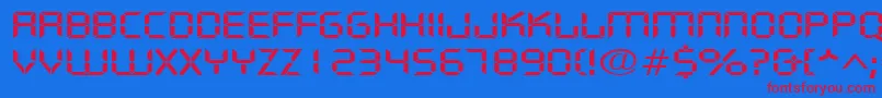 DigifacewideRegular Font – Red Fonts on Blue Background