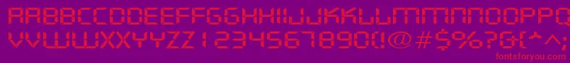 フォントDigifacewideRegular – 紫の背景に赤い文字