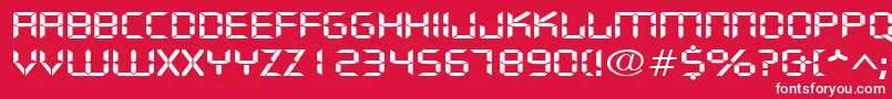 フォントDigifacewideRegular – 赤い背景に白い文字