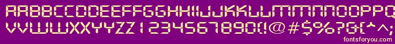DigifacewideRegular-fontti – keltaiset fontit violetilla taustalla