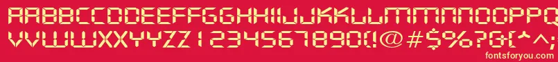 DigifacewideRegular Font – Yellow Fonts on Red Background