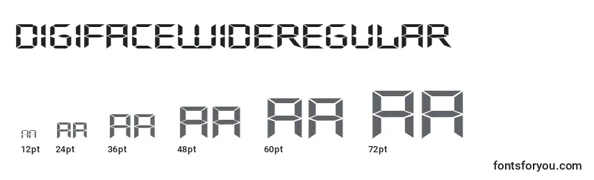 Размеры шрифта DigifacewideRegular