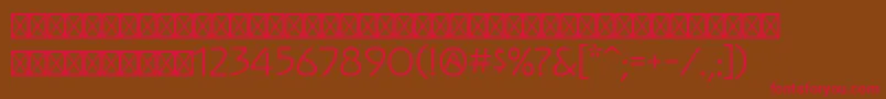 KolomanModern Font – Red Fonts on Brown Background