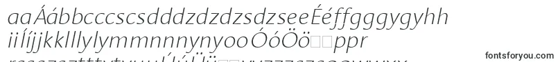 LinotypeAromaExtralightItalic-Schriftart – ungarische Schriften