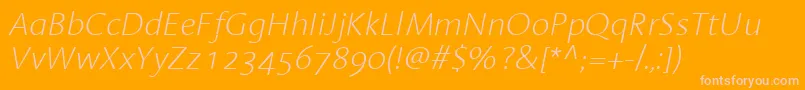 LinotypeAromaExtralightItalic Font – Pink Fonts on Orange Background