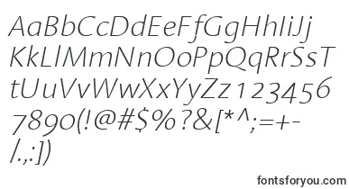  LinotypeAromaExtralightItalic font