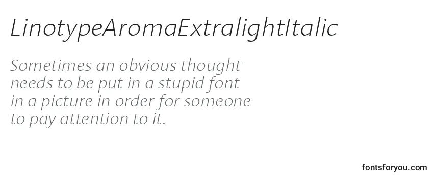LinotypeAromaExtralightItalic-fontti