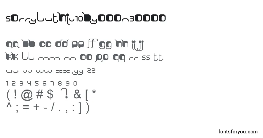 Czcionka SorryLuthiV10ByOooN3oOoo – alfabet, cyfry, specjalne znaki